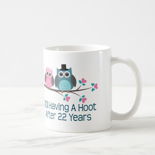 Gift For 22nd Wedding Anniversary Hoot Coffee Mug (Right)