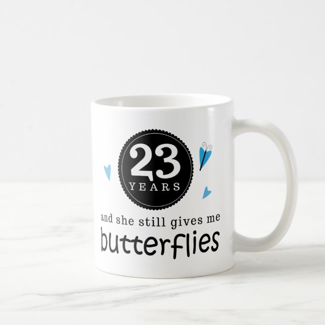 Gift For 23rd Wedding Anniversary Butterfly Coffee Mug (Right)