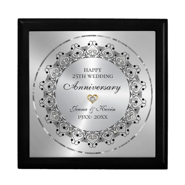 Gift For 25th Wedding Anniversary Gift Box (Front)