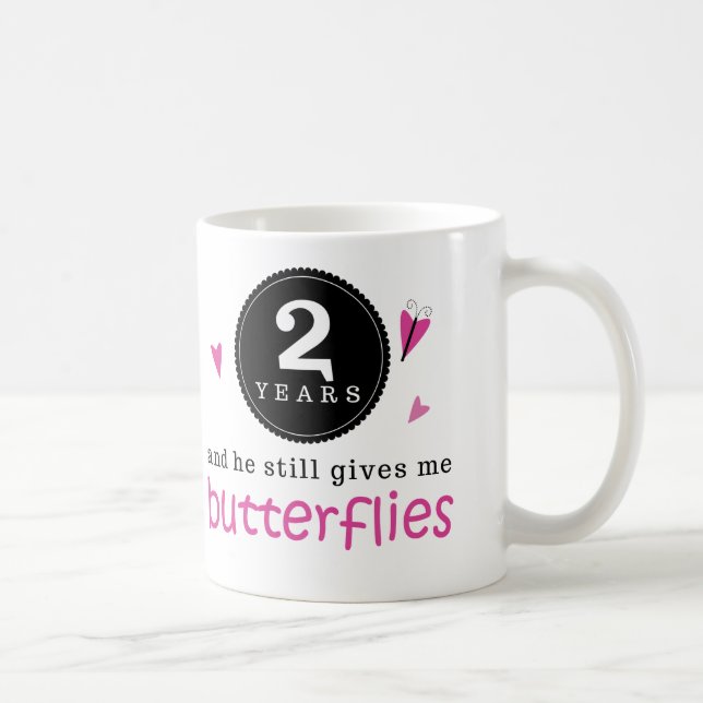 Gift For 2nd Wedding Anniversary Butterfly Coffee Mug (Right)