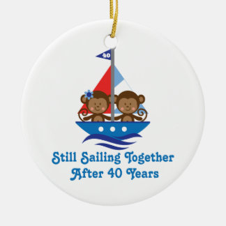 40th Anniversary Ornaments Keepsake Zazzle Gift For 40th Wedding Anniversary Monkeys Ceramic Ornament