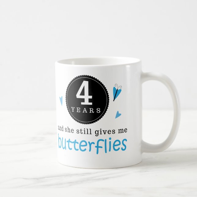 Gift For 4th Wedding Anniversary Butterfly Coffee Mug (Right)