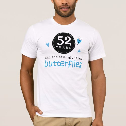 Gift For 52nd Wedding Anniversary Butterfly T_Shirt