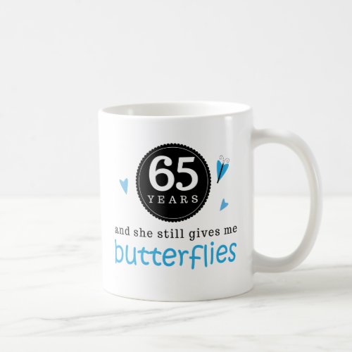 Gift For 65th Wedding Anniversary Butterfly Coffee Mug