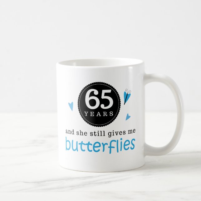 Gift For 65th Wedding Anniversary Butterfly Coffee Mug (Right)