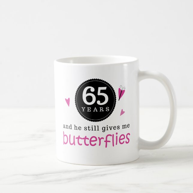 Gift For 65th Wedding Anniversary Butterfly Coffee Mug (Right)