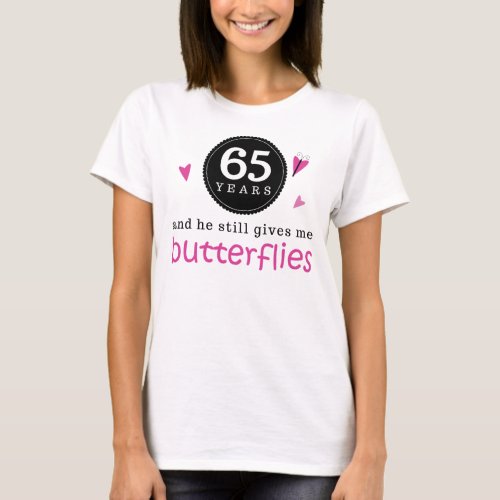 Gift For 65th Wedding Anniversary Butterfly T_Shirt