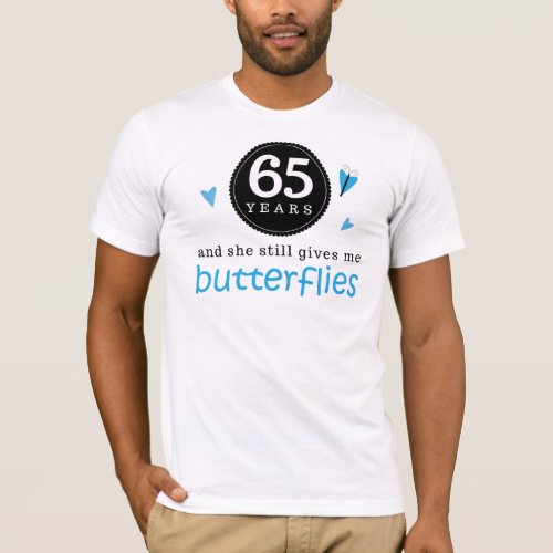 Gift For 65th Wedding Anniversary Butterfly T_Shirt