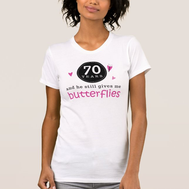 Gift For 70th Wedding Anniversary Butterfly T-Shirt (Front)