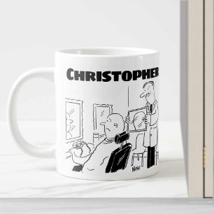 Gift for a Barber or Hairdresser with Added Name G Giant Coffee Mug