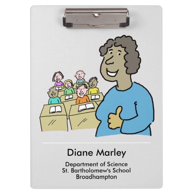 Gift for a Black Female Teacher. Teacher Clipboard (Front)