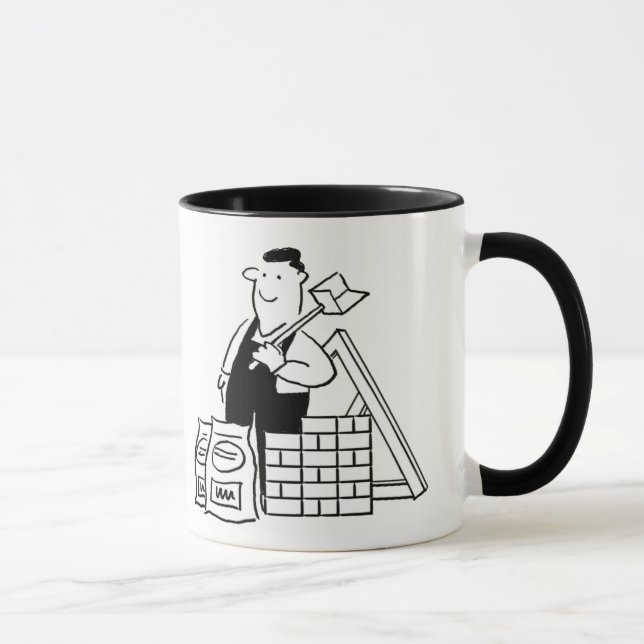 Gift for a Builder. Cartoon Illustration on a Mug (Right)