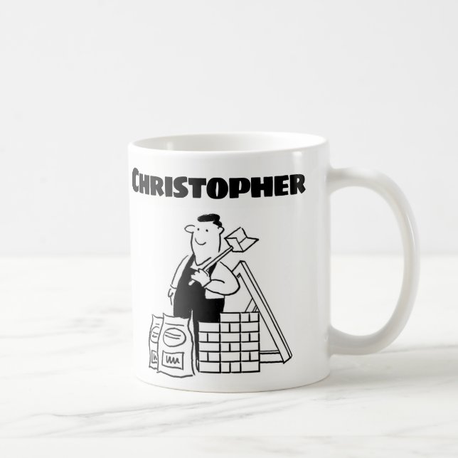Gift for a Builder with Added Name Coffee Mug (Right)