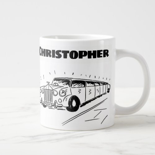 Gift for a Limousine Chauffeur with Name Giant Coffee Mug