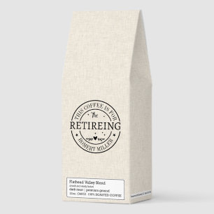 Gift For A Retiree Black Badge Beige Linen Roasted Coffee