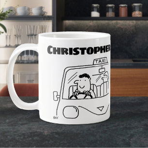 Gift for a Taxi Driver with Name Giant Coffee Mug