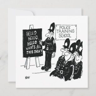 Gift for a UK Policeman - Police College Cartoon Holiday Card