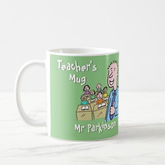 Gift for a White Male Teacher. Teacher Gift Coffee Mug (Left)