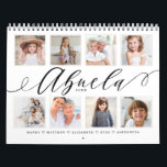 Gift for Abuela | Grandchildren Family Photos Calendar<br><div class="desc">Send a beautiful personalized gift to your Grandma (Abuela) that she'll cherish. Special personalized grandchildren & family photo collage calendar to display your own special family photos and memories. The front cover design features a simple 8 photo collage grid design with "Abuela" designed in a beautiful handwritten black script style....</div>