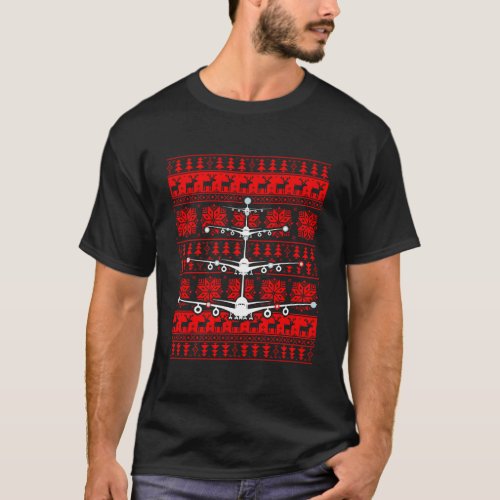 Gift For Airplane Lovers Airplanes Ugly Christmas T_Shirt