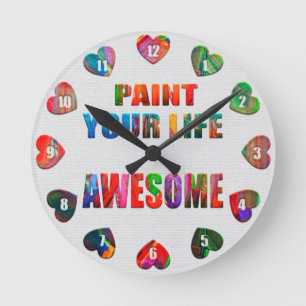 Gift for Artists / Painters / Crafters Round Clock