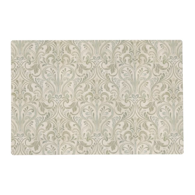 Gift for Aunt Sister Antique Sage Foliate Scroll Placemat