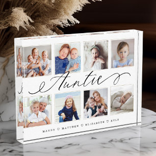 Gift for Auntie   Grandchildren Photo Collage Block