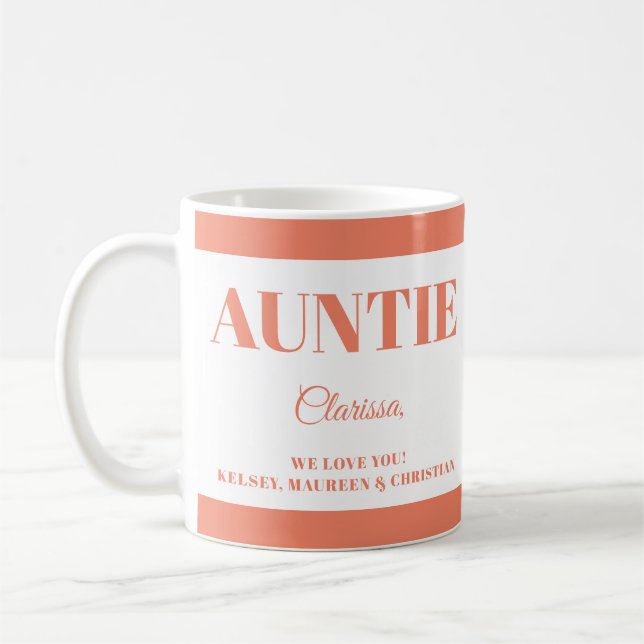 Gift for Auntie with  Names  Coffee Mug (Left)