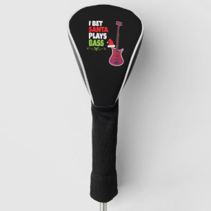Gift for Bass Guitar Player Cool Santa Christmas Golf Head Cover
