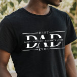 Gift For Best Dad Ever Minimal Personalized Names T-Shirt<br><div class="desc">Give a memorable gift for dad with our minimal and modern DAD letters best dad ever black t-shirt. DAD letters are divided in half with kids' names or family members' names placed in the center. Makes a great gift for Father's Day, birthdays, anniversaries, retirement and so much more! Design by...</div>