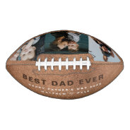 Gift For Best Dad Ever Rustic 3 Photo Collage Football at Zazzle