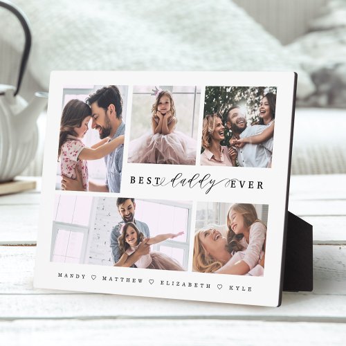 Gift For Best Daddy Ever Family Photo Collage Plaque