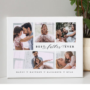 Gift For Best Father Ever Family Photo Collage Canvas Print
