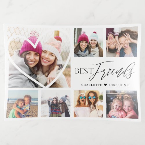 Gift For Best Friends 7 Photo Collage Heart BFFs Trinket Tray