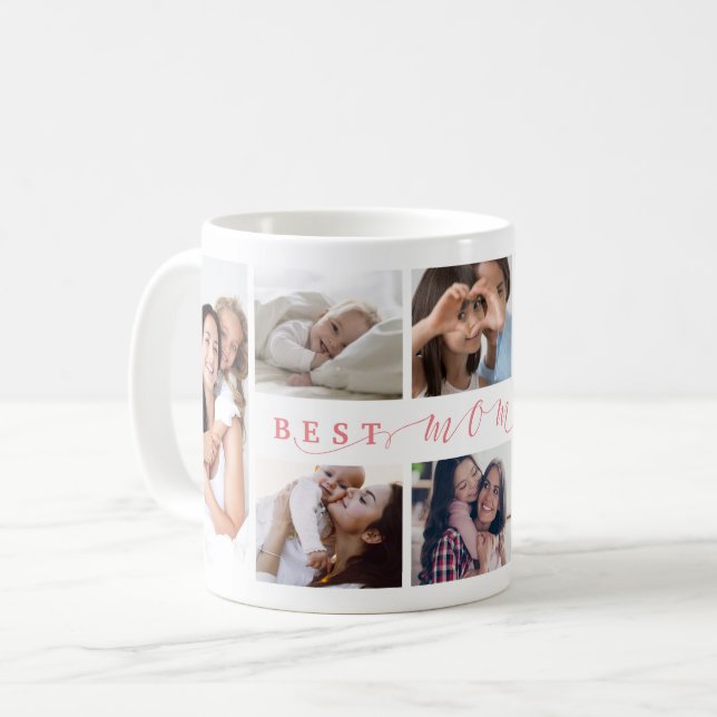 Gift For Best Mom Ever Family Photo Collage Coffee Mug (Front Left)