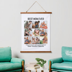Gift For Best Mom Ever Family Photo Collage Hanging Tapestry