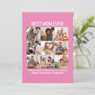 Gift For Best Mom Ever Family Photo Collage Holiday Card
