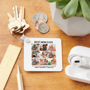 Gift For Best Mom Ever Family Photo Collage Keychain