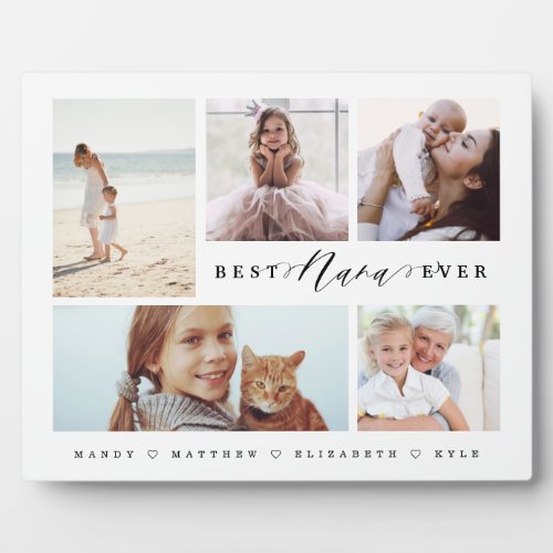 Gift For Best Nana Ever Family Photo Collage Plaque