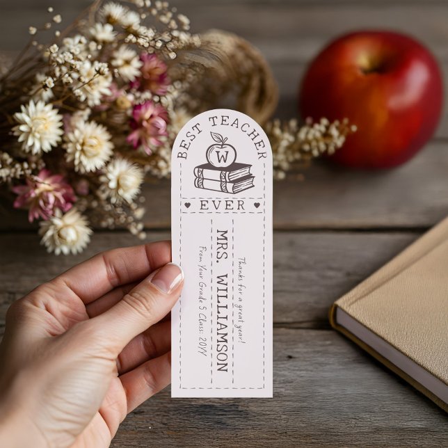 Gift for Best Teacher Ever Apple Books Monogram Bookmarks (Gift for Best Teacher Ever Apple Books Monogram Bookmarks)