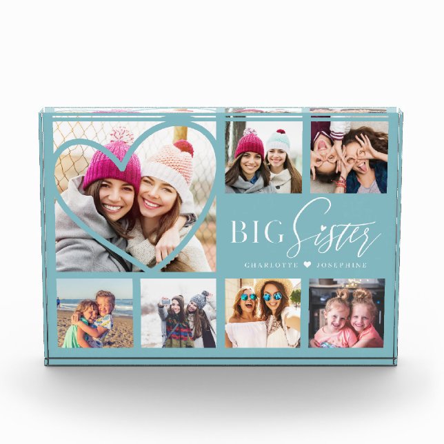 Gift For Big Sister 7 Photo Collage Heart BFFs (Front)
