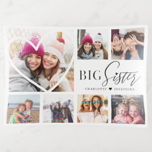 Gift For Big Sister 7 Photo Collage Heart BFFs Trinket Tray