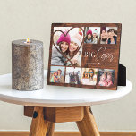 Gift For Big Sister 7 Photo Collage Woodgrain Plaque<br><div class="desc">A special, memorable multiple photo plaque gift for your big sister. The design features faux woodgrain background with seven photo grid collage layouts to display your own special sister photos. "Big Sister" is displayed in stylish typography. A simple heart shape is displayed over one of the photos. Send a memorable...</div>