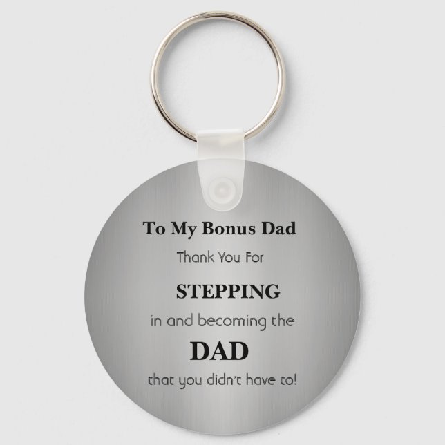 Gift For Bonus Dad - Father's Day Gift  Keychain (Front)