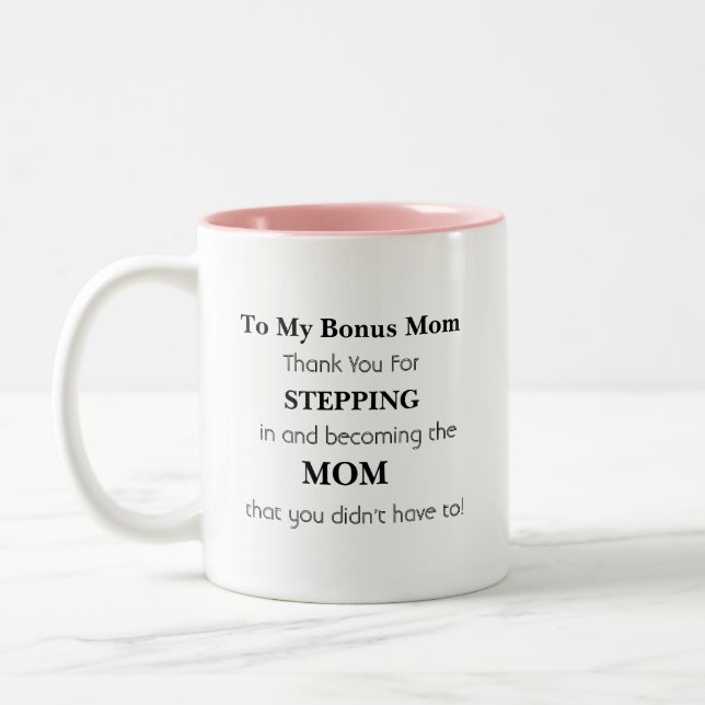 Gift For Bonus Mom - Gift For Step Mom Coffee Mug (Left)