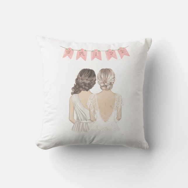 Gift for bride throw pillow (Front)