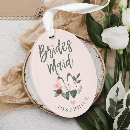 Gift for Bridesmaid  Name  Message High Heels Ornament