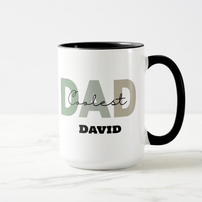 Gift For Coolest Dad Personalized Name Fathers Day Mug (Right)