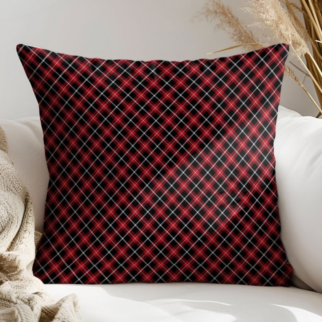 Gift for Couple Red Black Plaid Pillow for Home (Gift for Couple Red Black Plaid Pillow for Home)