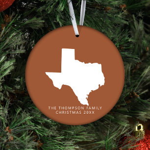 Gift For Couples Friends Clients Texas Christmas Ceramic Ornament
